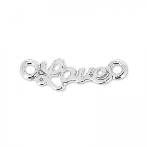 Intercalaire 2 anneaux Made by Me Love 19 x 5.5 mm argenté