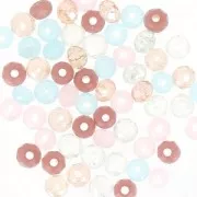 Assortiment de 60 perles rondelles facettées Made by Me 3 mm Sorbet