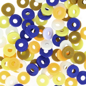 Assortiment de perles rondelles Heishi en caoutchouc Made by Me 6 mm Artisan