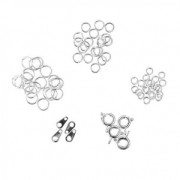 Assortiment de 4 fermoirs et 54 anneaux Made by Me argenté|raw }}