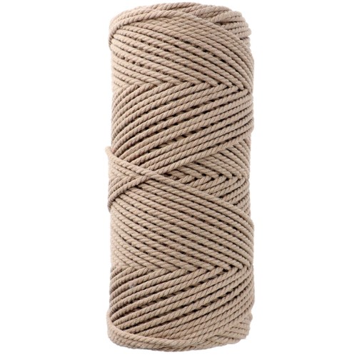 Bobine de cordon en coton pour macramé 2 mm - Sable x100m
