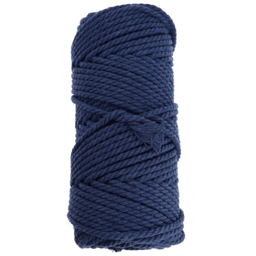 Bobine de cordon en coton pour macramé 3 mm - Indigo x50m