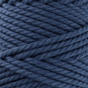 Bobine de cordon en coton pour macramé 5 mm - Indigo x50m