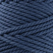 Bobine de cordon en coton pour macramé 5 mm - Indigo x50m