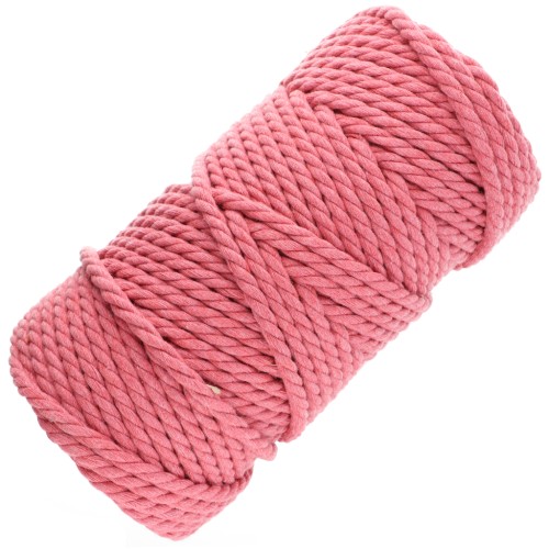Bobine de cordon en coton pour macramé 5 mm - Vieux Rose x50m
