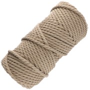 Bobine de cordon en coton pour macramé 5 mm - Sable x50m