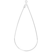 Supports boucles d'oreilles gouttes 52x25 mm Argenté x2