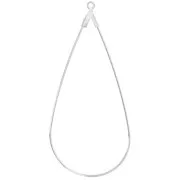 Supports boucles d'oreilles gouttes 52x25 mm Argenté x2