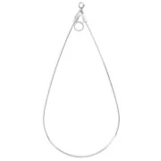Supports boucles d'oreilles gouttes 58x28 mm avec anneau - Argenté x2