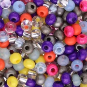 Gris - Preciosa Perles rocailles 6/0 4 mm - Mix Violet - Gris - Jaune x20g Preciosa Perles rocailles 6/0 4 mm - Mix Violet - Gris - Jaune x20g