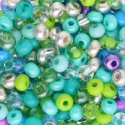 Preciosa Perles rocailles 6/0 4 mm - Mix Vert - Turquoise - Violet x20g|raw }}