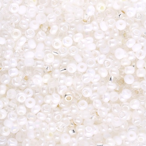 Preciosa Perles rocailles 11/0 2 mm - Mix Blanc - Transparent x20g
