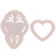 Set d'emportes-pièce coeur Ex-voto 31x20.5 mm en polymère biodégradable - Beige