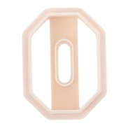 Emporte-pièce octogone ajouré 65x32 mm en polymère biodégradable - Beige x1