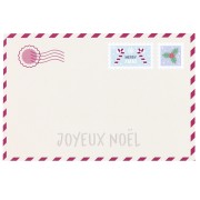 Cartes à bijoux 6x9 cm - Motif carte postale de noël - Beige - Lie de vin x20|raw }}