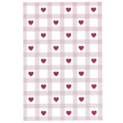 Cartes à bijoux 9x6 cm - Motif vichy et petits coeurs - Vieux Rose - Blanc x20|raw }}