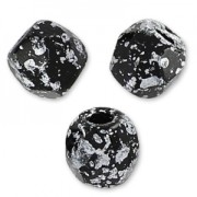 Facettes 3 mm Jet Tweedy Silver x50