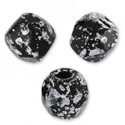 Facettes 3 mm Jet Tweedy Silver x50