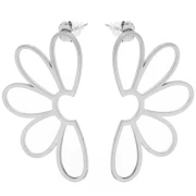 Clous d'oreilles fleur évidés 41x24 mm - Acier inoxydable 304 x2
