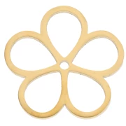 Pendentifs fleur évidé 16 mm - Acier inoxydable 304 Doré x2