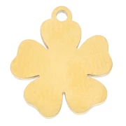 Breloque fleur 13x12 mm - Acier inoxydable 316L Doré x1