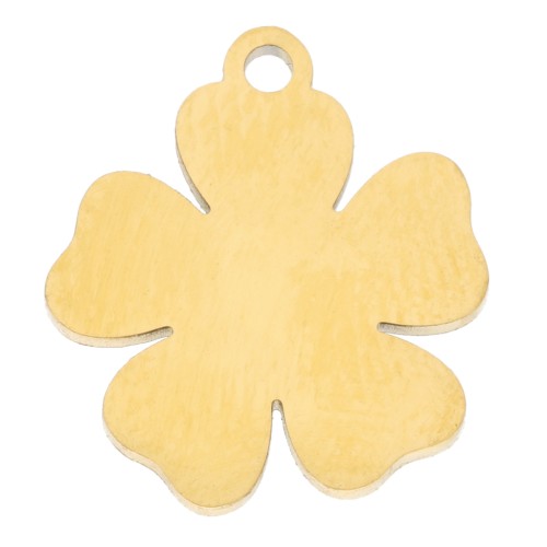 Breloque fleur 13x12 mm - Acier inoxydable 316L Doré x1