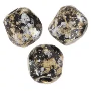 Facettes 3 mm Jet Tweedy Gold x50