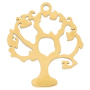 Breloque arbre de vie 18x16 mm - Acier inoxydable 304 Doré x1|raw }}