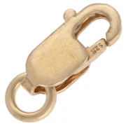 Fermoir mousqueton allongé 8.5 mm avec anneau ouvert - Argent 925 Doré x1