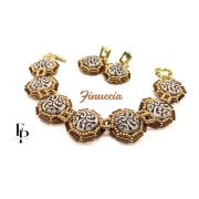 Perles rondes vintage 14 mm 2 trous - Light Terracotta x6