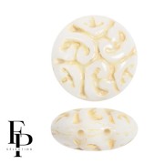 Perles rondes vintage 14 mm 2 trous - Beige x6|raw }}