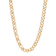 Collier maille Jaseron 7 mm - Doré à l'or fin x44cm