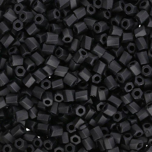 Bugles Twist Miyuki 10/0 Hex Cut 401F - Opaque Black Mat x10g