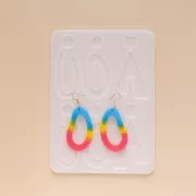 Moule silicone n°15 pour réaliser des boucles d'oreilles en résine 18.5x13.5 cm