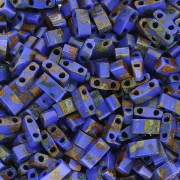 Miyuki Half Tila Beads 5x2.3x1.9 mm HTL-4518 - Opaque Cobalt Picasso paquet de 100g