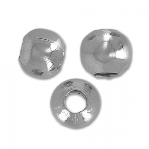 Perles gros trous 6 mm en acier inox x10