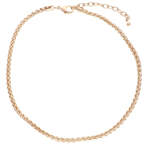 Collier maille Palmier 5 mm - Doré à l'or fin x46cm