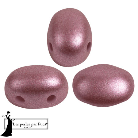 Perles en verre Samos® par Puca® 5x7 mm - Metal Shine Powder Rose x10g