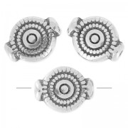 Perles disques 10x8 mm Placage Argent fin vieilli x4