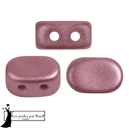 Perles en verre Lipsi® par Puca® 4x6 mm - Metal Shine Powder Rose x10g