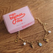 Mes bijoux DIY - Kit bijoux Collier charms Clés en Acier Inoxydable Doré|raw }}