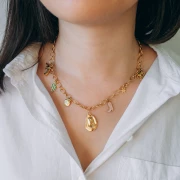 Mes bijoux DIY - Kit bijoux Collier Western en Acier Inoxydable Doré