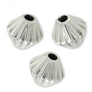 Perles toupies 4,5 mm Placage Argent fin vieilli x10