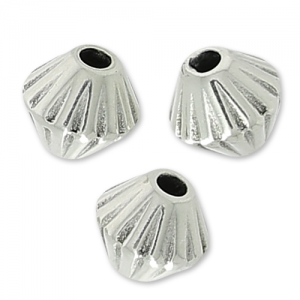 Perles toupies 4,5 mm Placage Argent fin vieilli x10