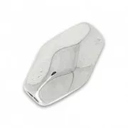 Olives facettées 7x4 mm Placage Argent fin vieilli x5