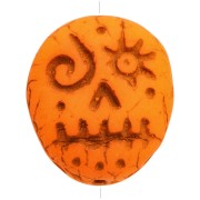 Perles en verre Woodoo Funny Face 16x14 mm - Orange fluo x5|raw }}