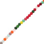 Perles rondelles facettées - rondes aplaties 3.5x3 mm - Multicolore Vif x29cm|raw }}