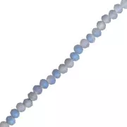 Perles rondelles facettées - rondes aplaties -3x2.5 mm Blue Iris Frosted x32cm