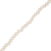 Perles rondelles facettées - rondes aplaties -3.5x2.5 mm Greige Frosted x32cm