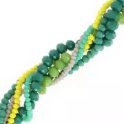 Perles rondelles facettées - rondes aplaties -3.5x2.5 mm Greige Frosted x32cm